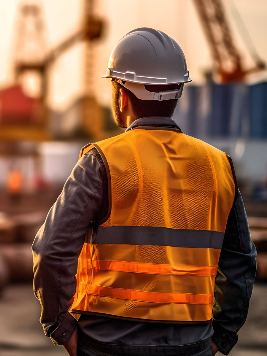 contractor overseeing construction site