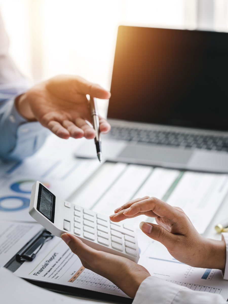 two individuals discussing financing